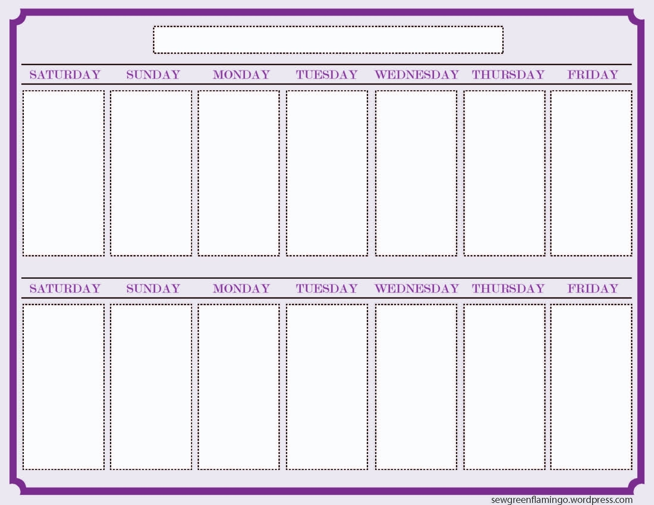 Calendar Template 2 Week Printable 327607 Blank Two Schedule Within in Blank Two Week Calendar Template