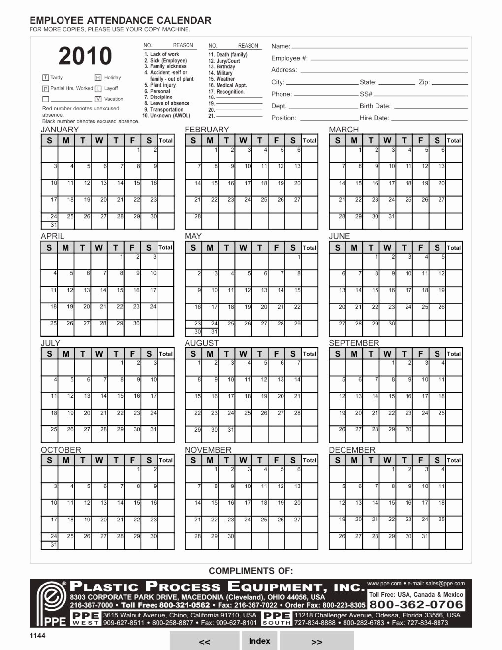Calendar Tracker 2018 Employee Attendance Tracker Calendar Printable throughout Printable Employee Attendance Calendar Template Excel