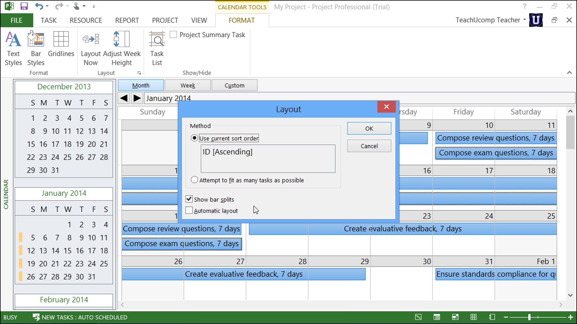 Calendar View In Microsoft Project - Tutorial for Outlook Calendar Template 5 Week