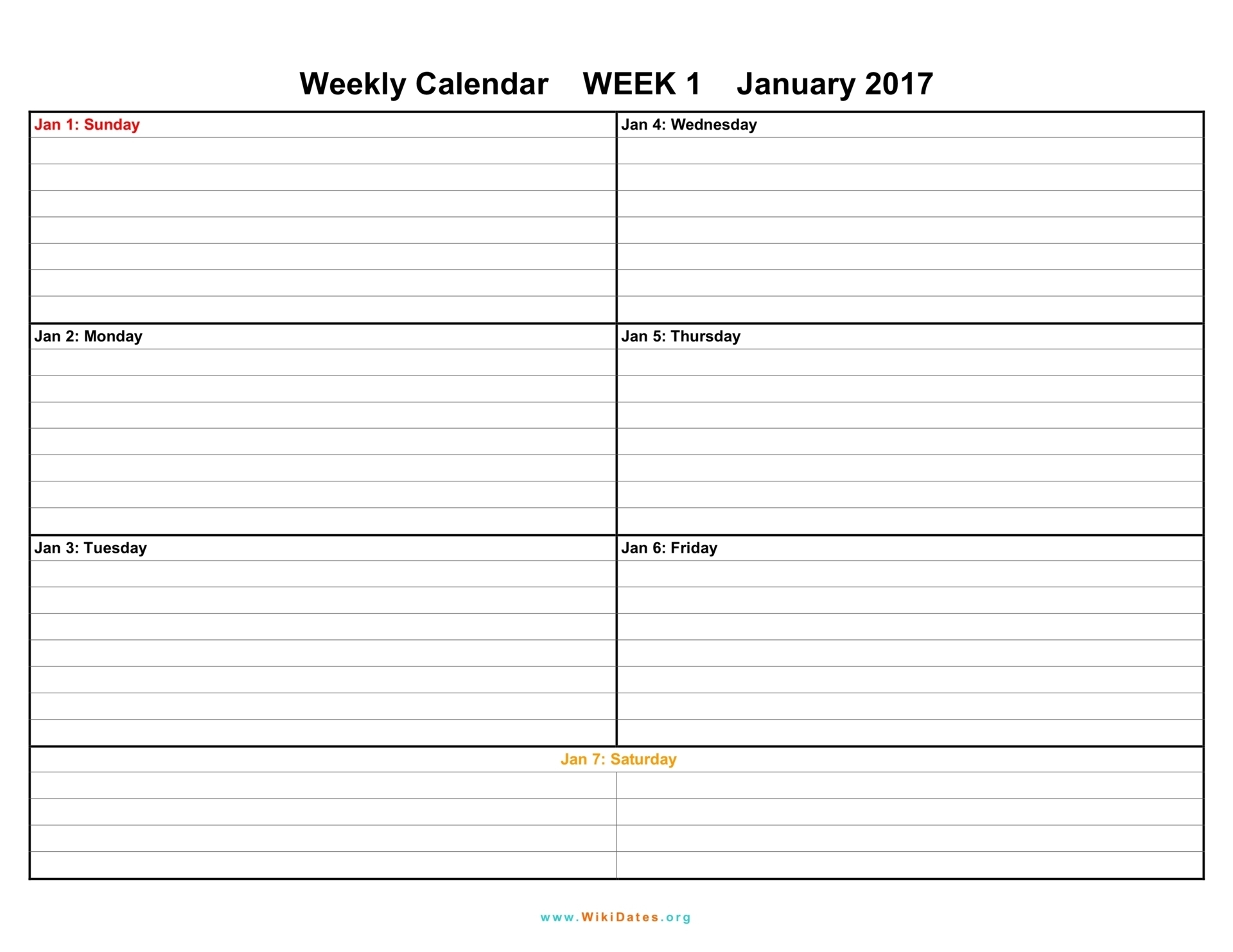 Calendar Weekly Printable - Hashtag Bg for Blank Lined Weekly Printable Calendar