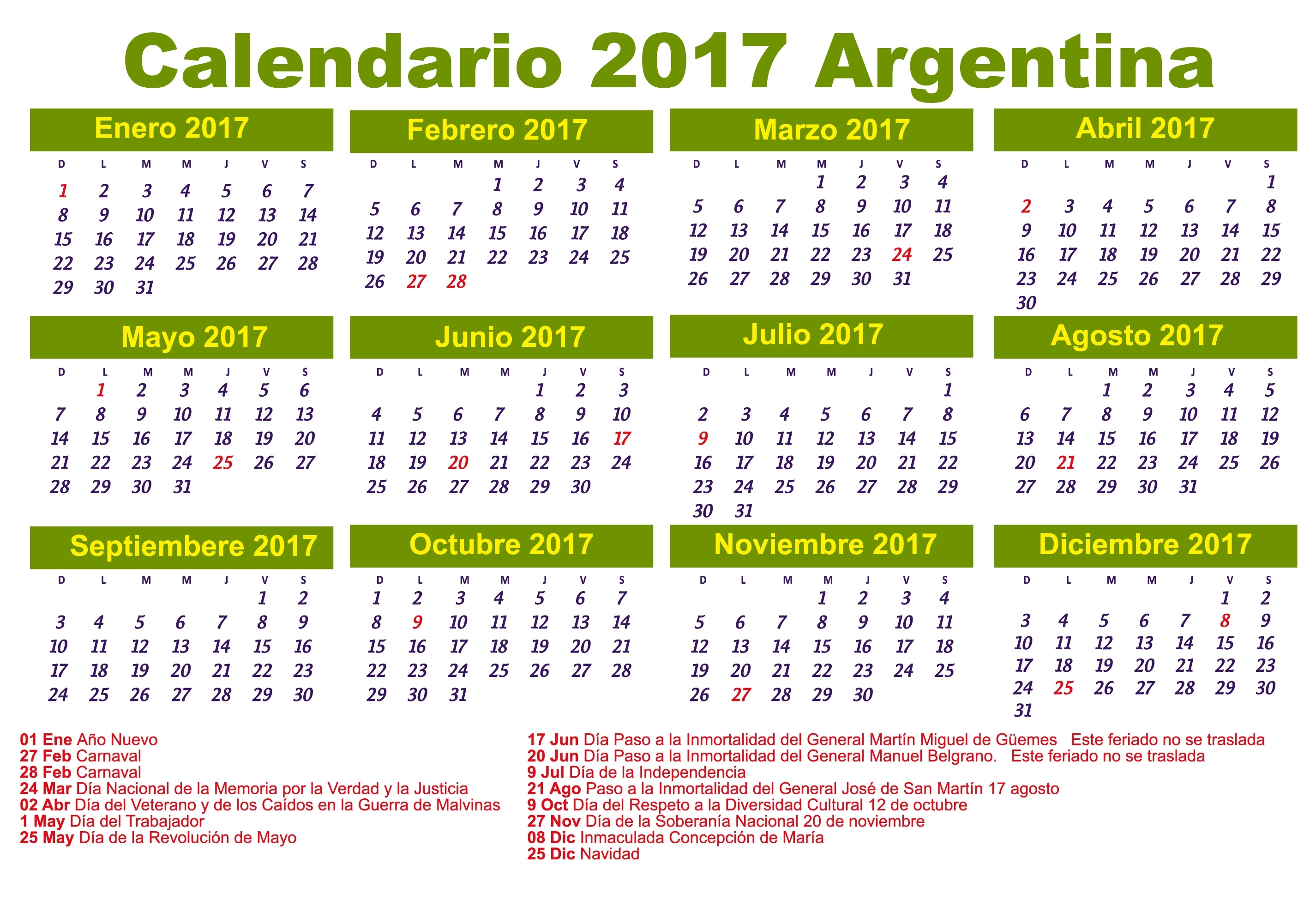 Calendarios 17 Feriados En Chile - Calendar Inspiration Design