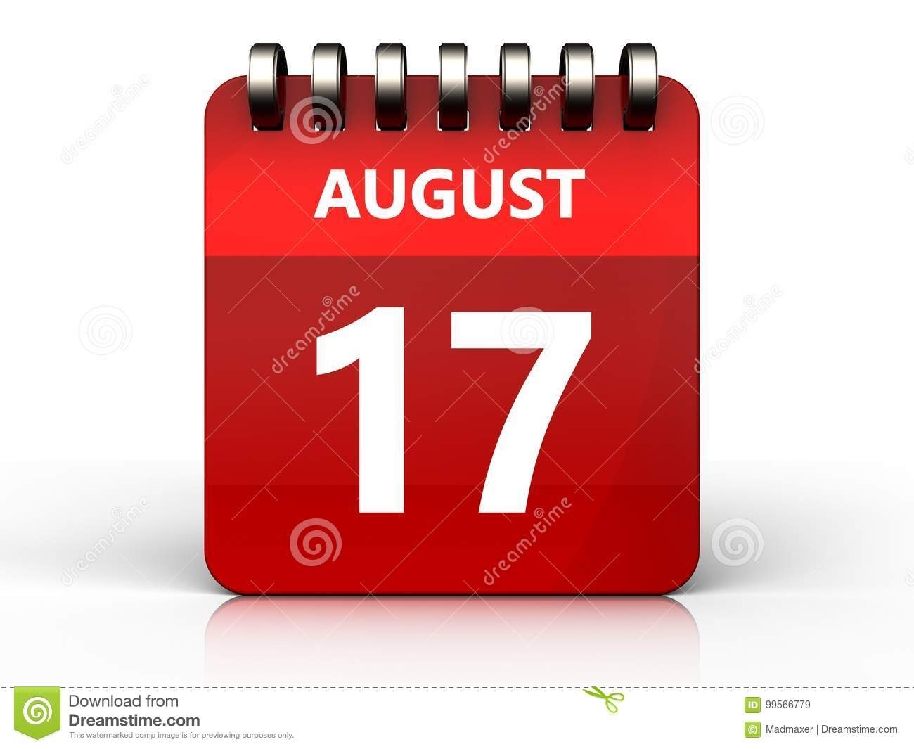 Calendario Del 17 De Agosto 3D Stock De Ilustración - Ilustración De regarding Imagen 17 De Agosto En Calendario