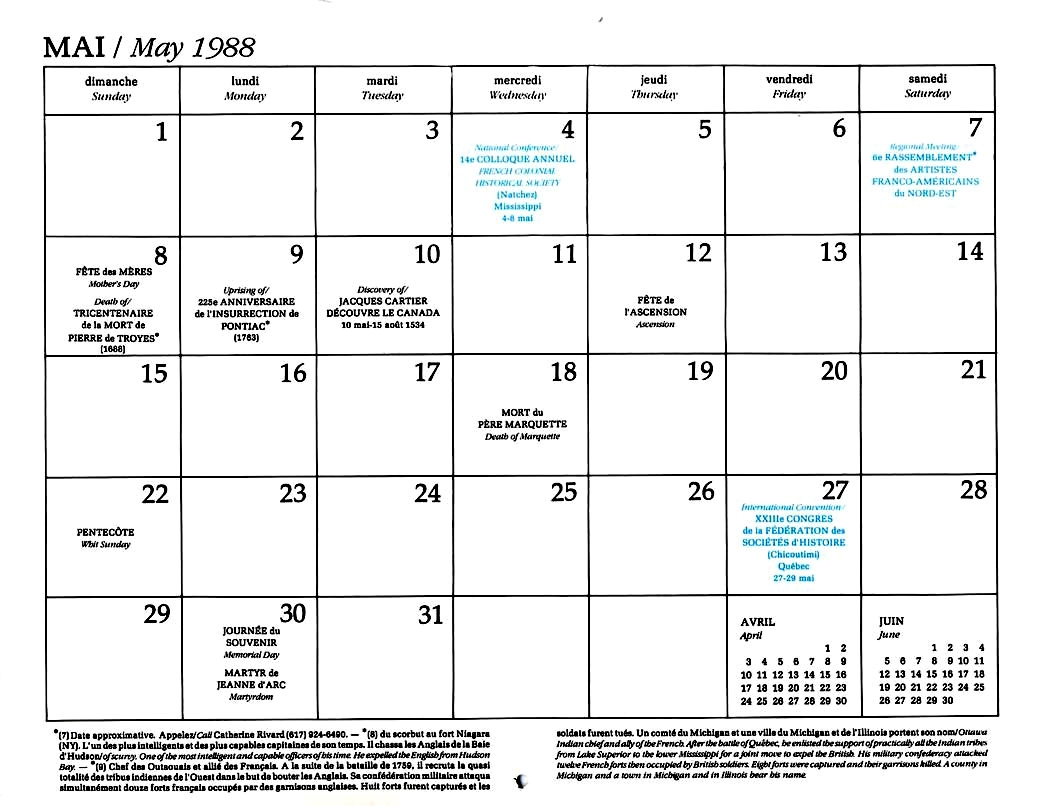 Hindu Calender Of March 1988