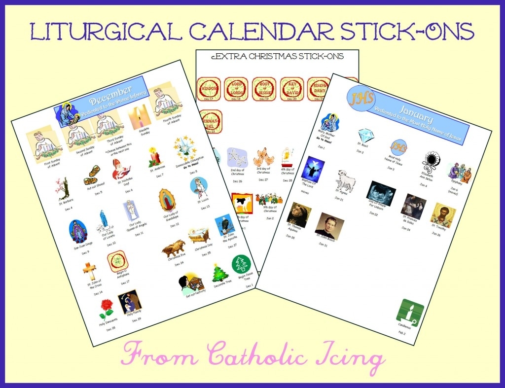 Catholic December And January Calendar Stick-Ons regarding Catholic Liturgical Calendar For Students