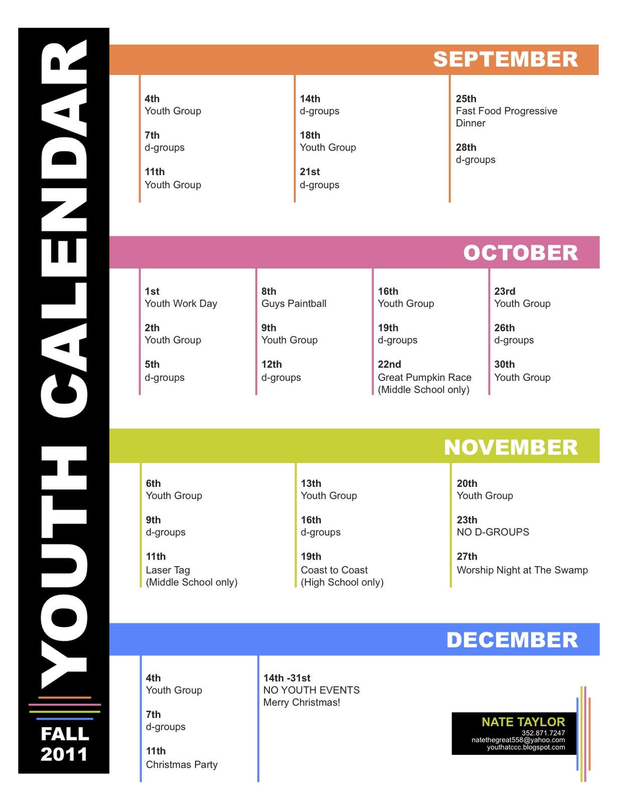 Church Calendar Of Events Template