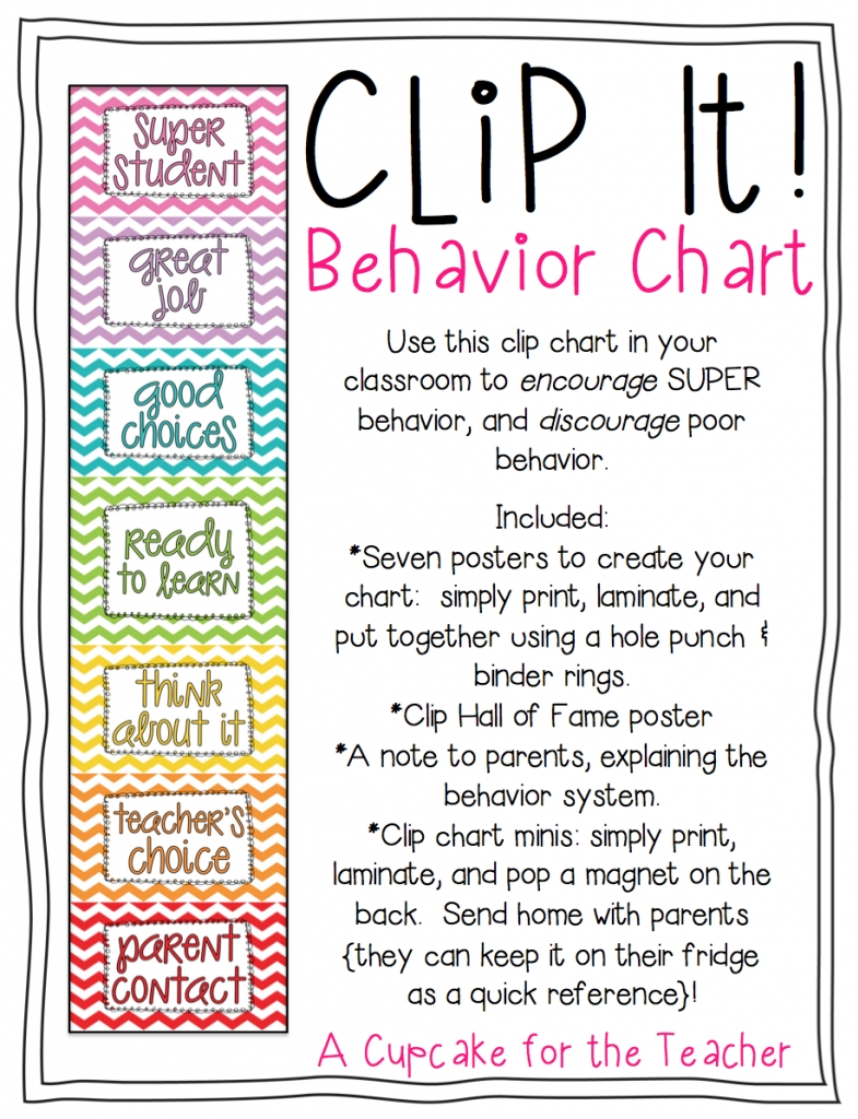 Clip It! Behavior Chart intended for Free Behavior Calendars For Kindergarten