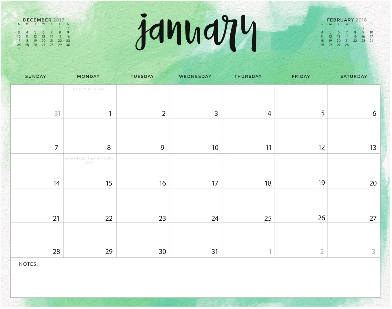 Monthly Calendars To Print Colorful