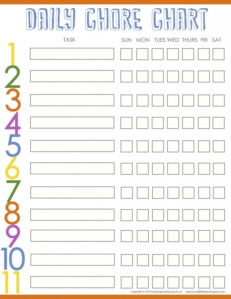 Create A Chore Chart That Works | Creative Chore Charts | Chore throughout Blank Chore Calendar Printable Week Day 5