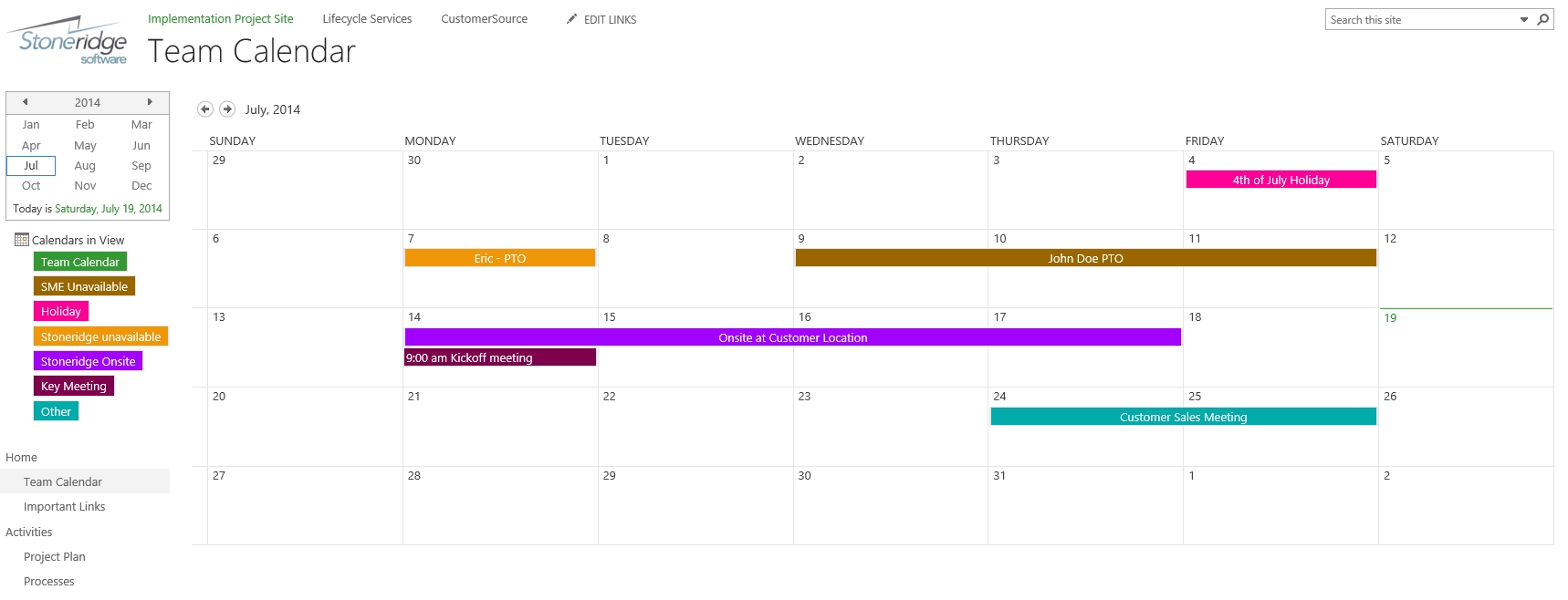 Creating A Color Coded Calendar In Sharepoint Online | Stoneridge in Sharepoint 2013 Calendar Overlay Issues