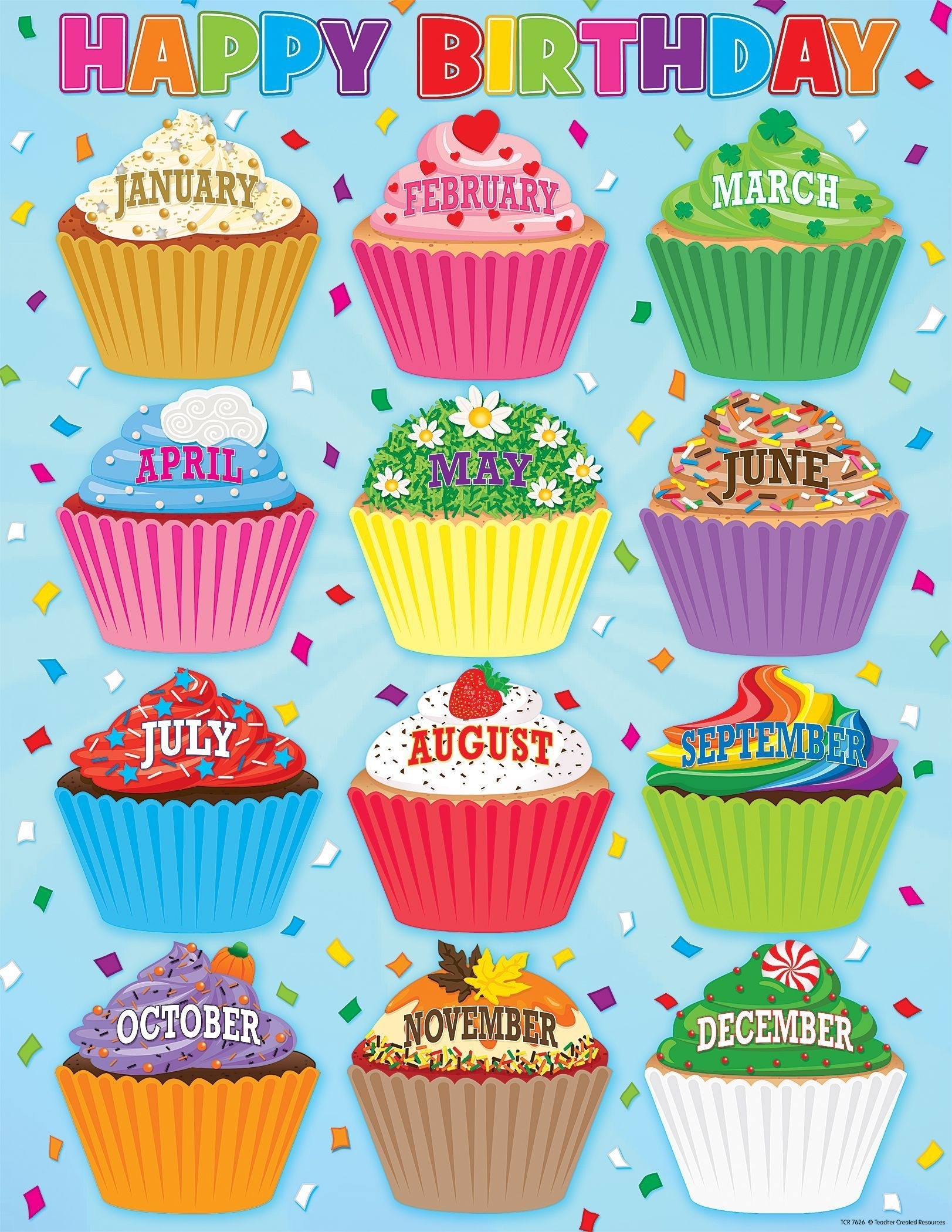 Cupcakes Happy Birthday Chart | Cupcakes! | Birthday Charts for Cup Cake For Classroom Birthday