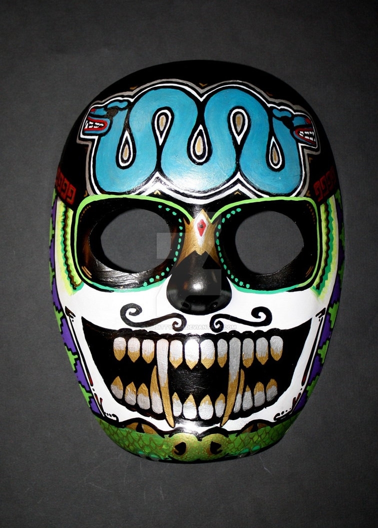 Custom Aztec Skull Masklilbittyfish On Deviantart for Aztec Masks And Ther Meanings