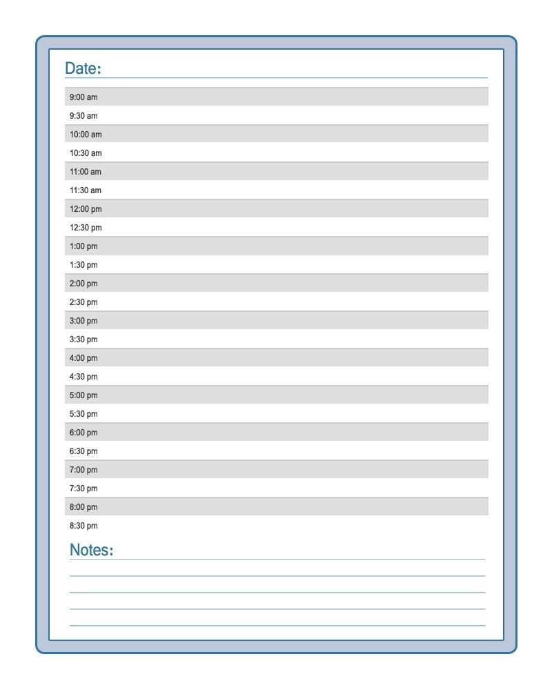 Daily Planner » Daily Planner | Get Organized | Daily Calendar for Day Calendar With Time Slots Printable