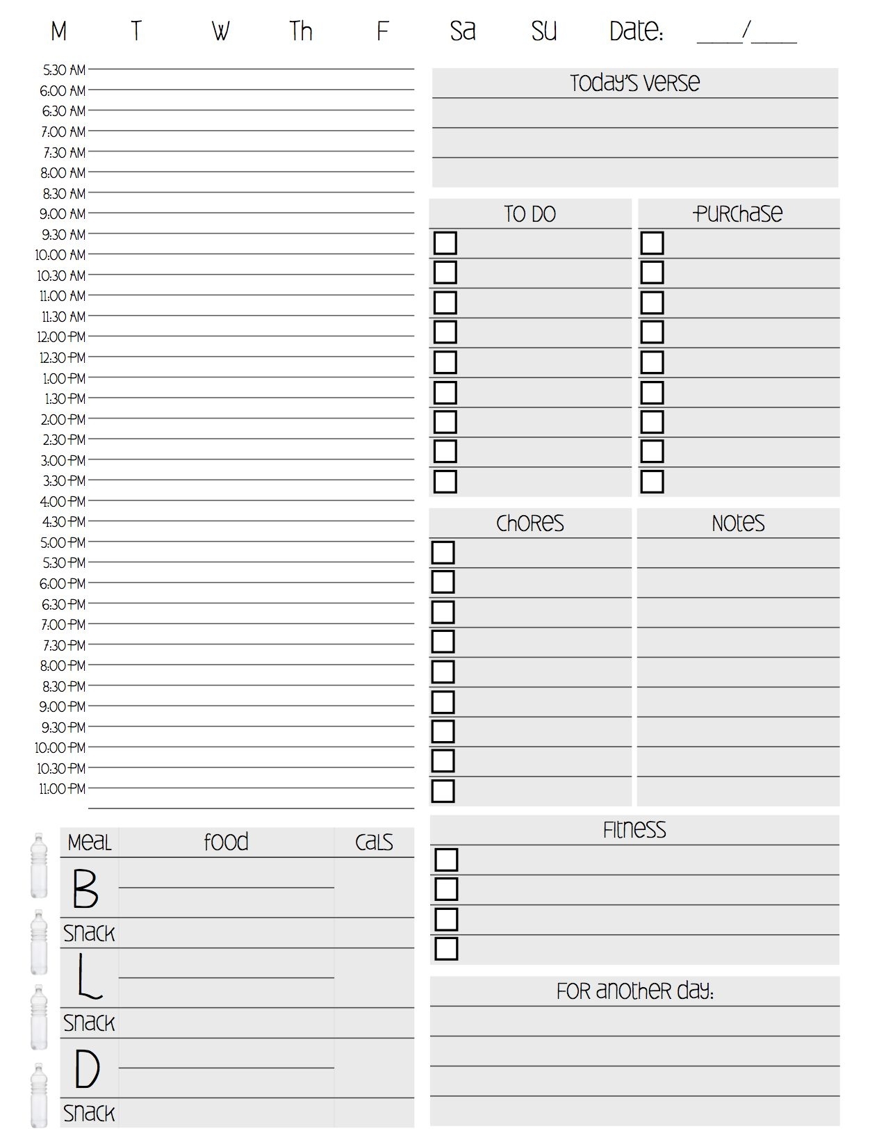 Daily Planner Sheet Print One A Day To Make Life Easier. This throughout Large Printable Daily Schedule Template