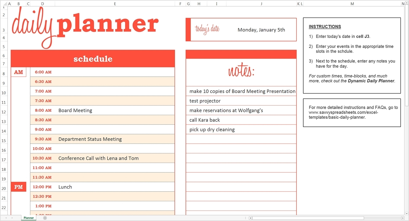 Daily Schedule With Time Slots | Template Calendar Printable for Blank Daily Schedule With Time Slots