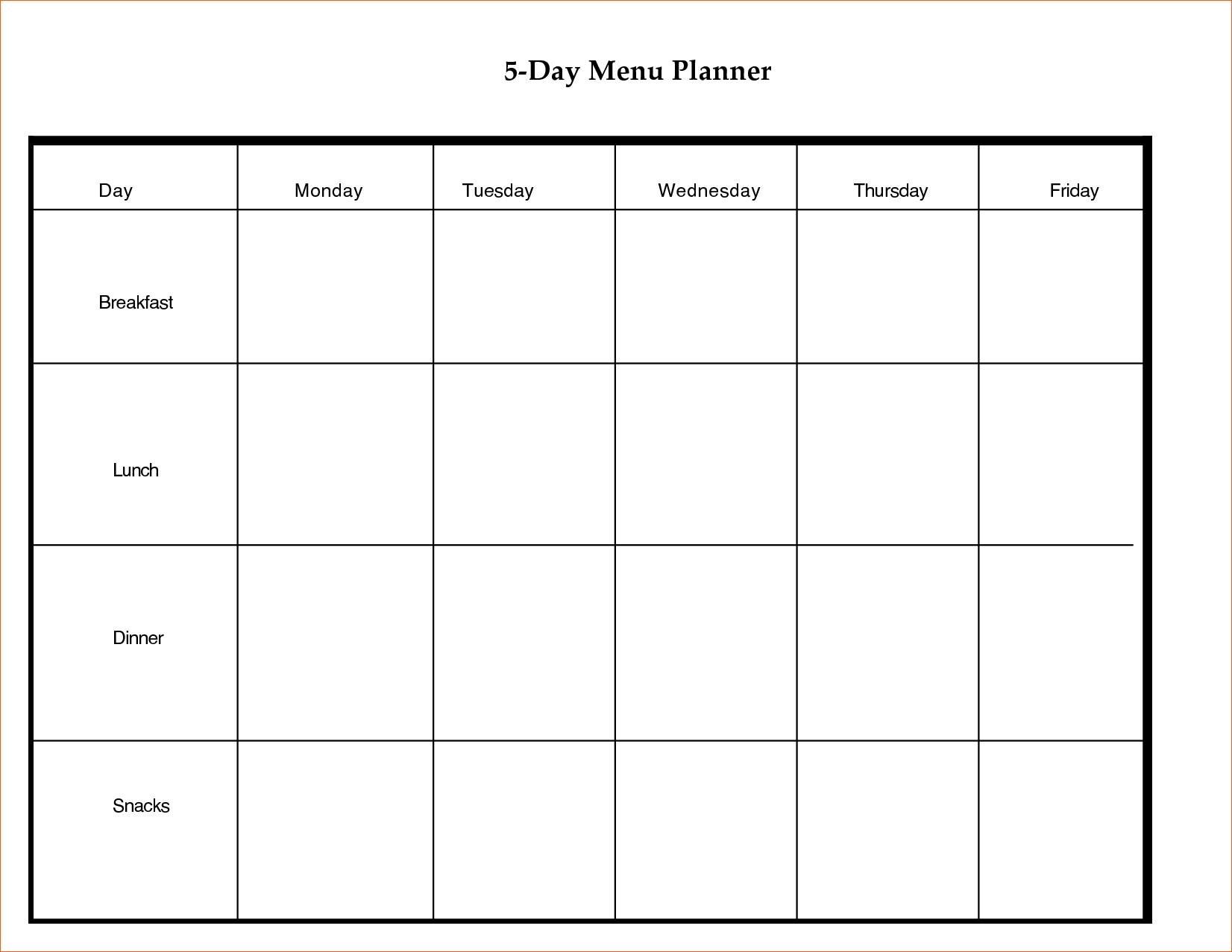 Day Calendar Mplate Memo Formats Planner Hourly Meal Menu Week Trip within 5 Day Weekly Schedule Template