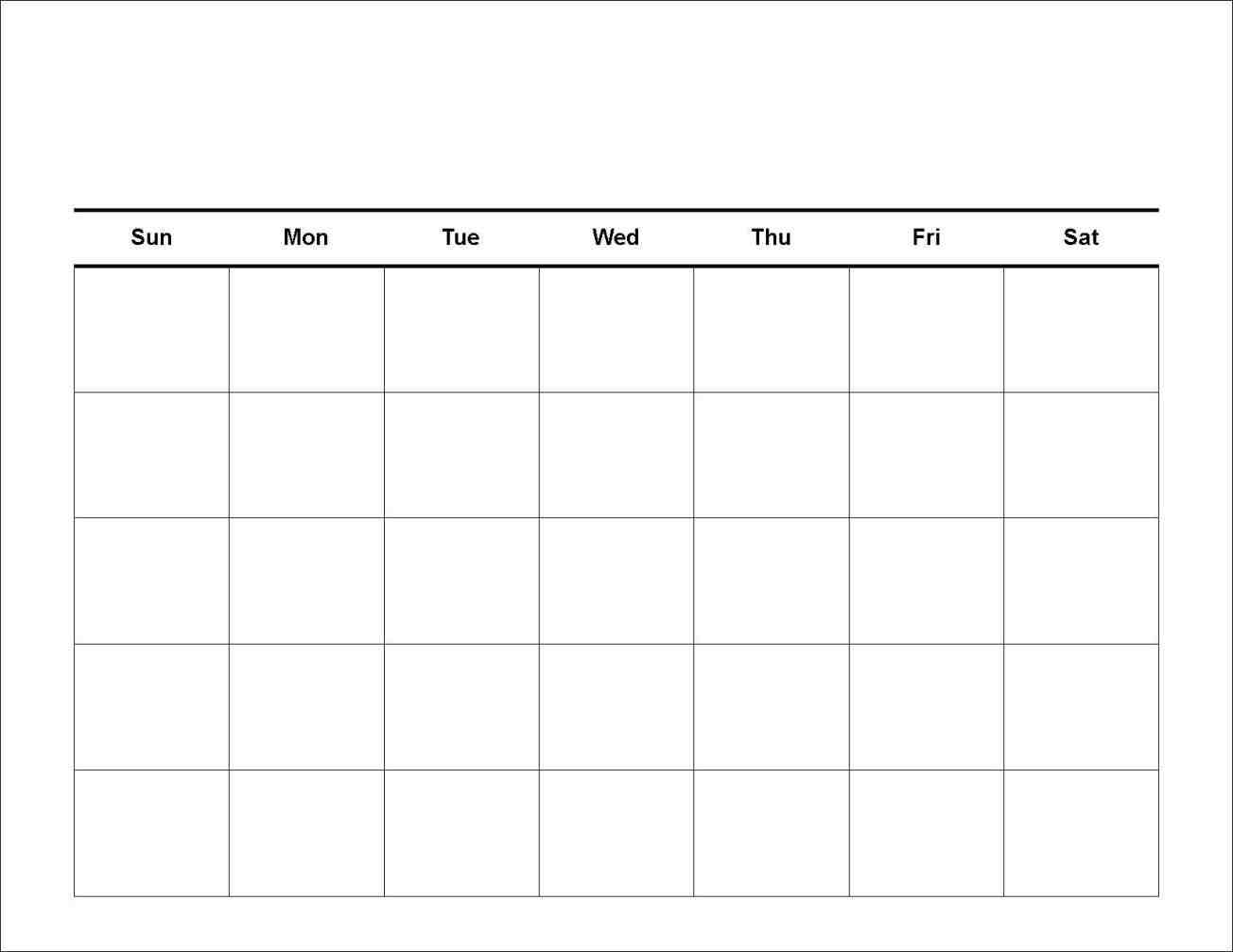 Blank 7 Day Calendar Template