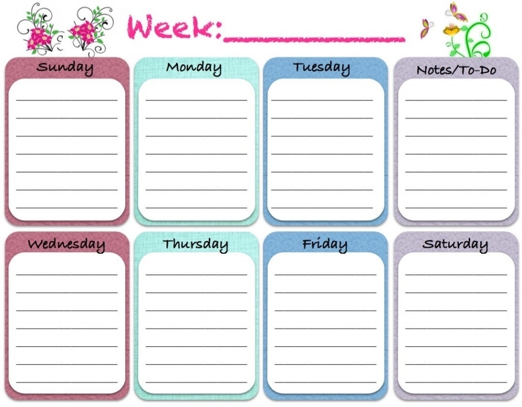 5 Day Blank Calendar Printable