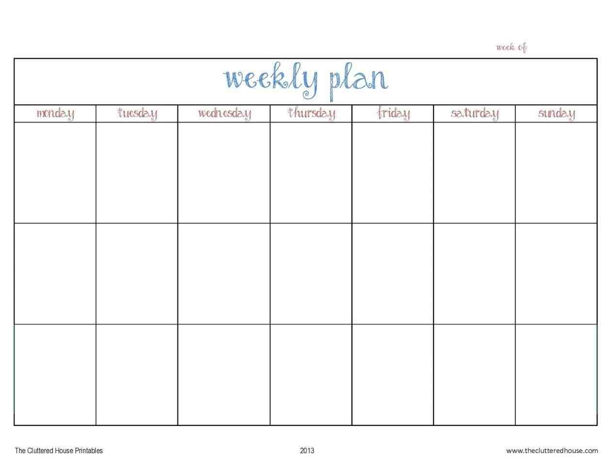 Day Planner Template Free Printable Calendar Pages Blank Week Pdf throughout Free Printable 5 Day Calendar Pages