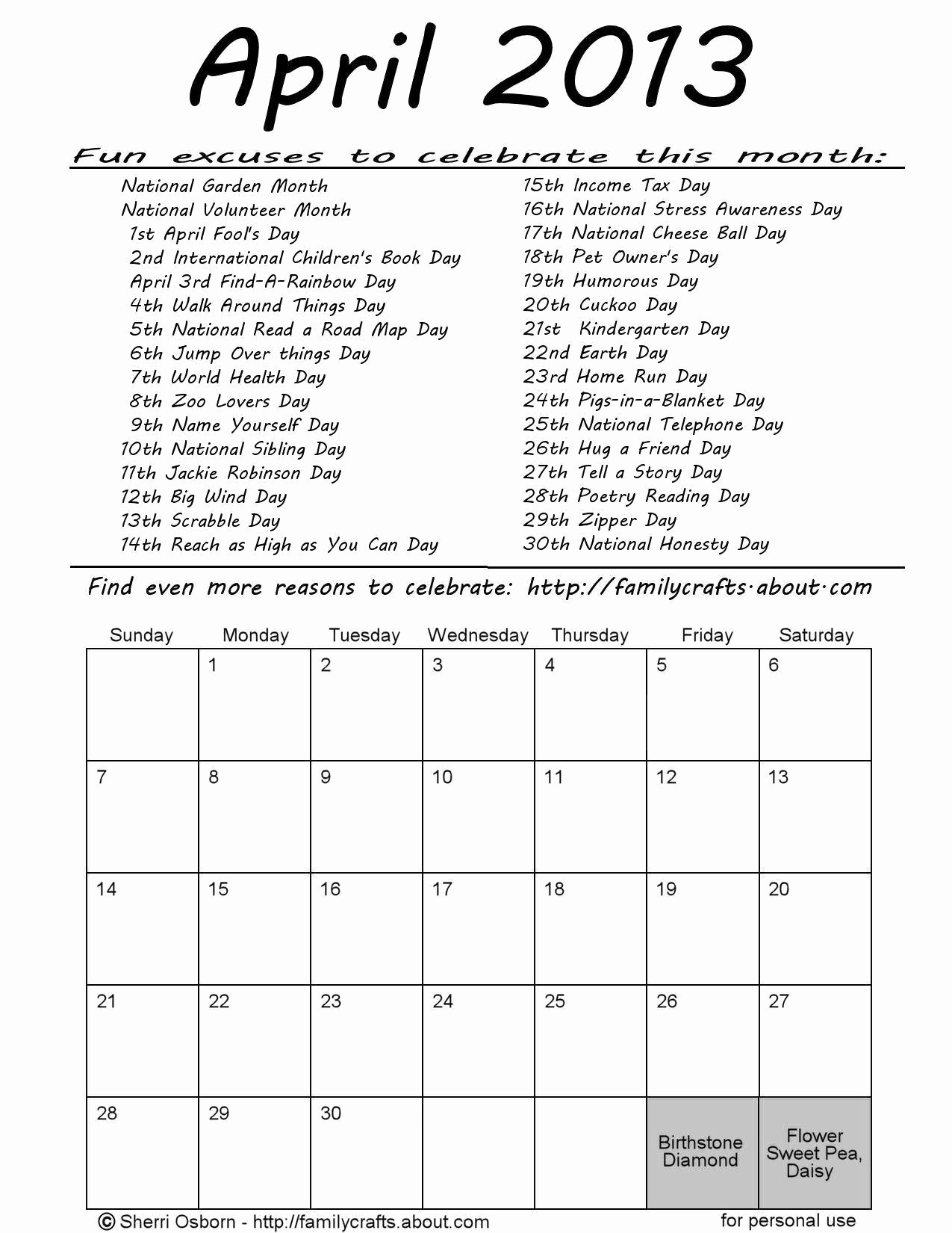 Day To Day Calendar 2019 Printable Calendar April 2019 National Food inside National Food Of The Day Calendar