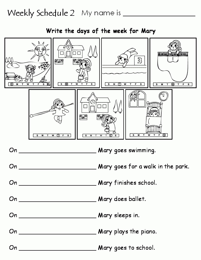Days Of The Week Activities | Kiddo Shelter intended for Kid Days Of The Week Calendar Template