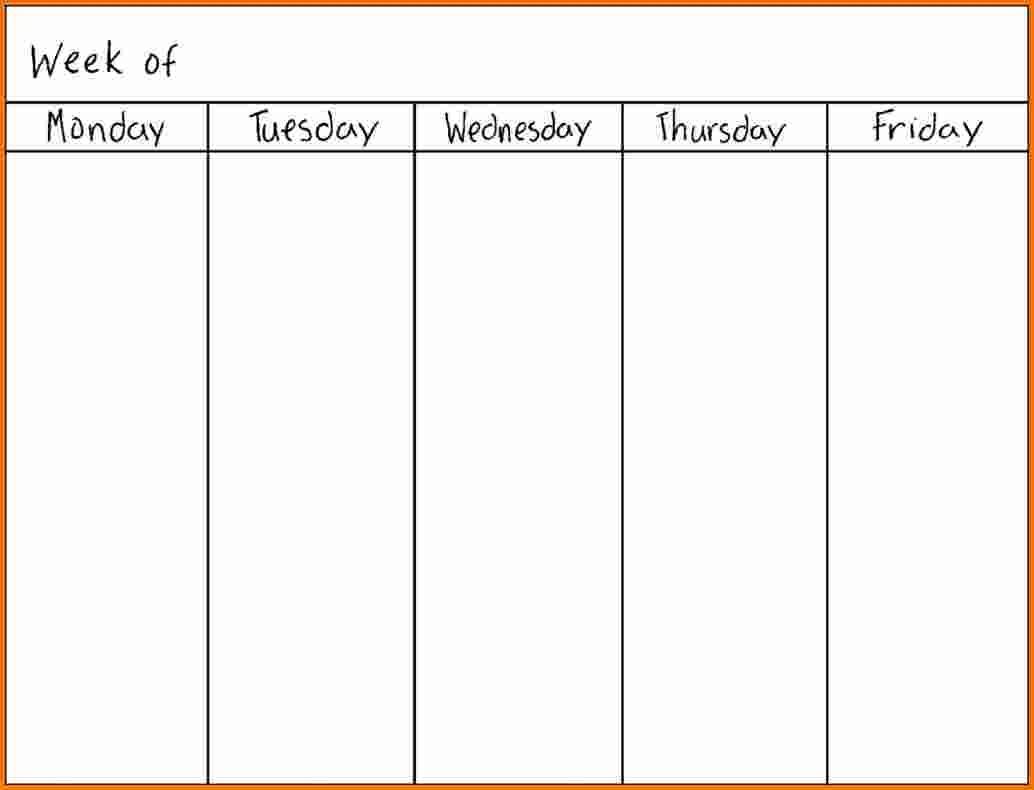 Days Of The Week Template - Maco.palmex.co inside Days Of The Week Calendar Template