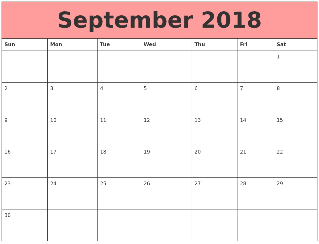 December 2018 Calendar Excel — 2018 September Calendar Printable within Fill In The Date Calendar Printable