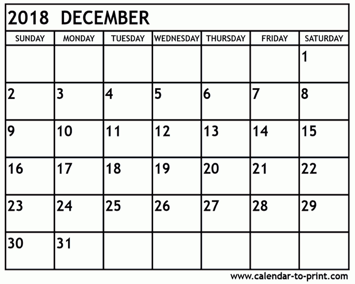 December 2018 Calendar Printable inside Calander From August - December