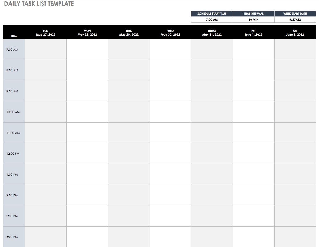 Detailed Weekly Schedule Template Project Event Plan Excel | Smorad in How To Detailed Event Scheduled