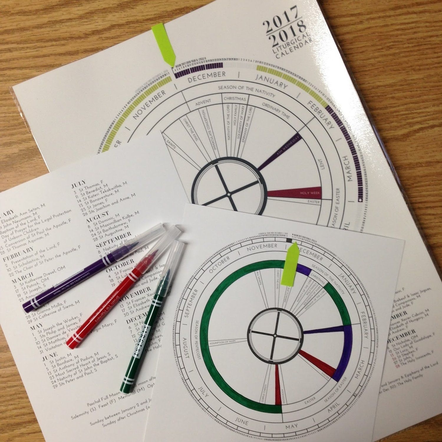 Digital Download: 2019 Color-The-Year Liturgical Calendar | Religion for Catholic Liturgical Calendar For Students