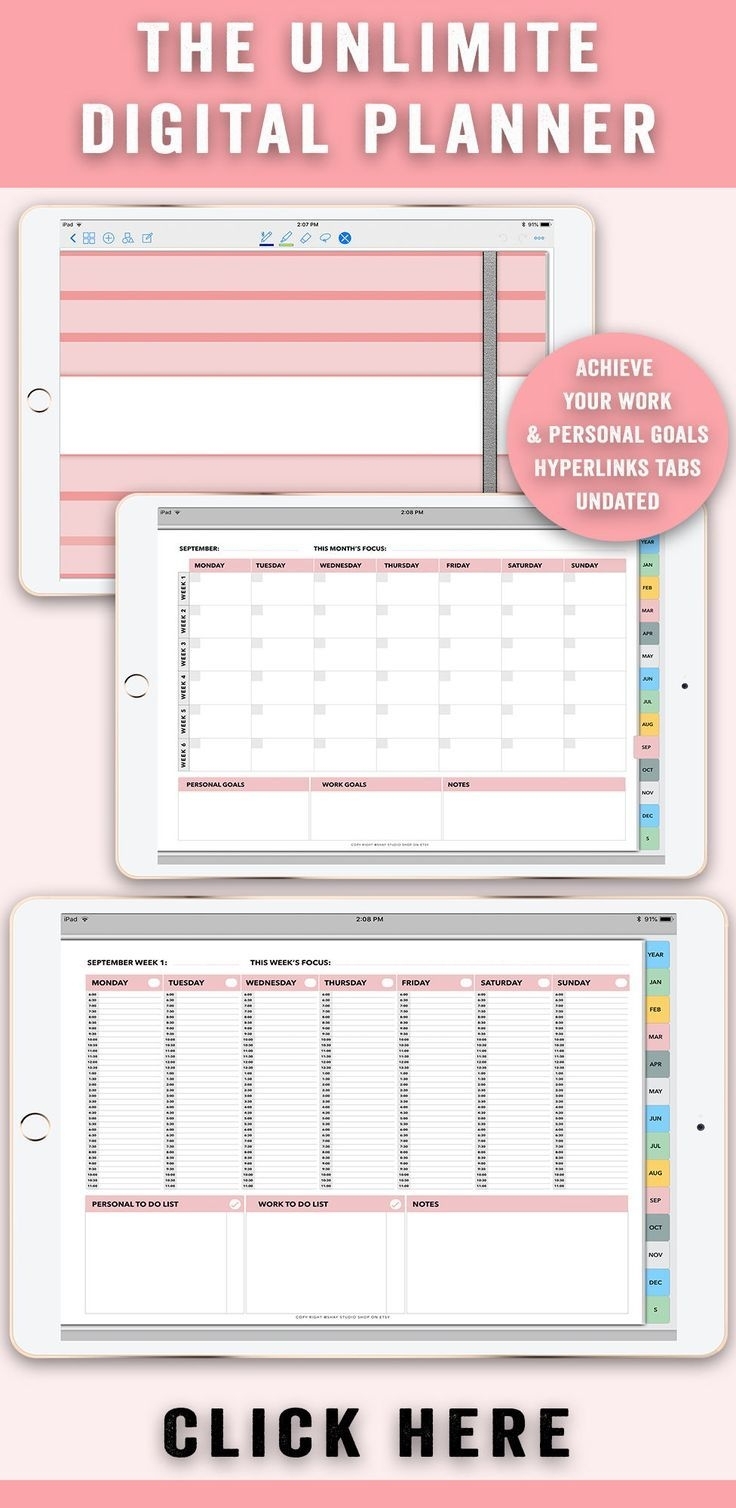 Digital Planner, Weekly Planner, Digital Notebook, Goodnotes throughout Marble Themed Blank Class Schedule Template