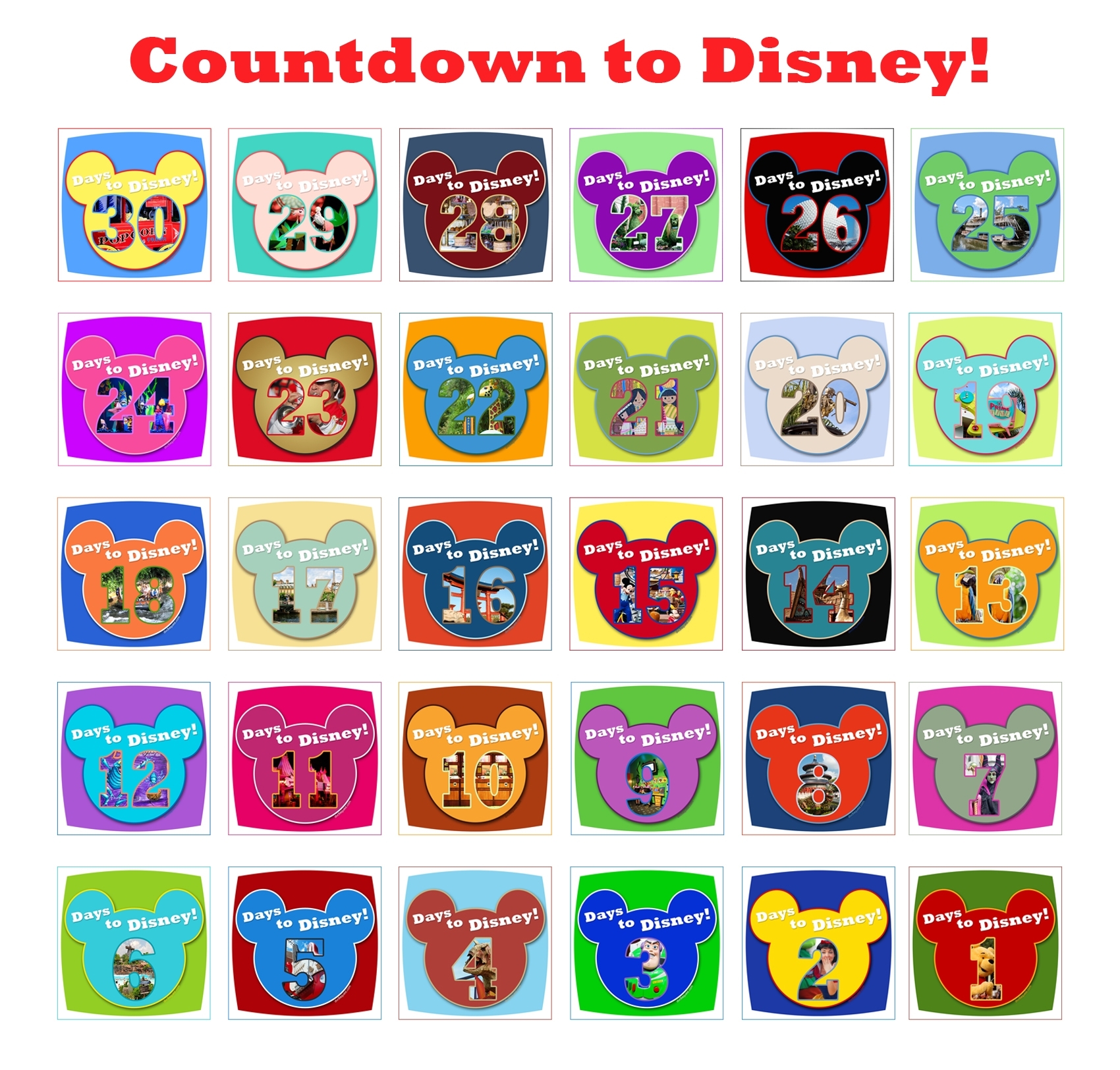 Disney Countdown Calendar Printable - Printable Calendar &amp; Birthday inside Free Printable Vacation Countdown Calendar