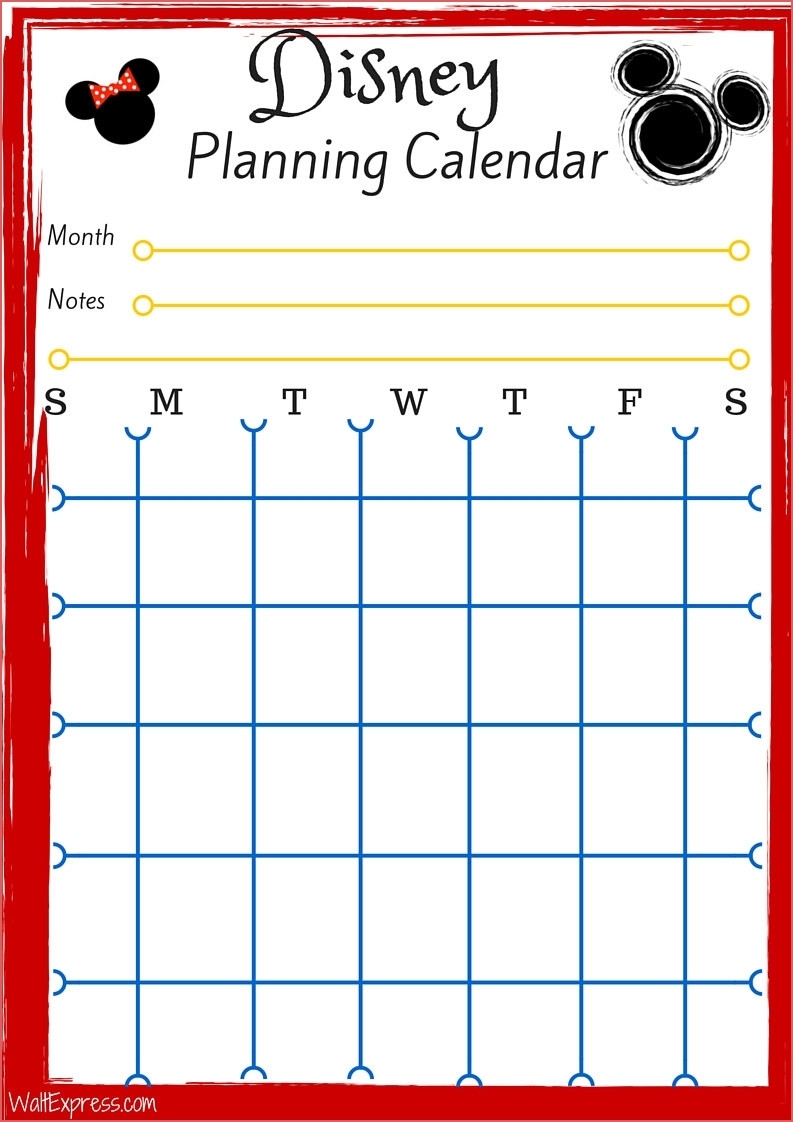 Disney Printable Calendar January 2017 Printable Calendar Disney intended for Disney Printable Calendars By Month