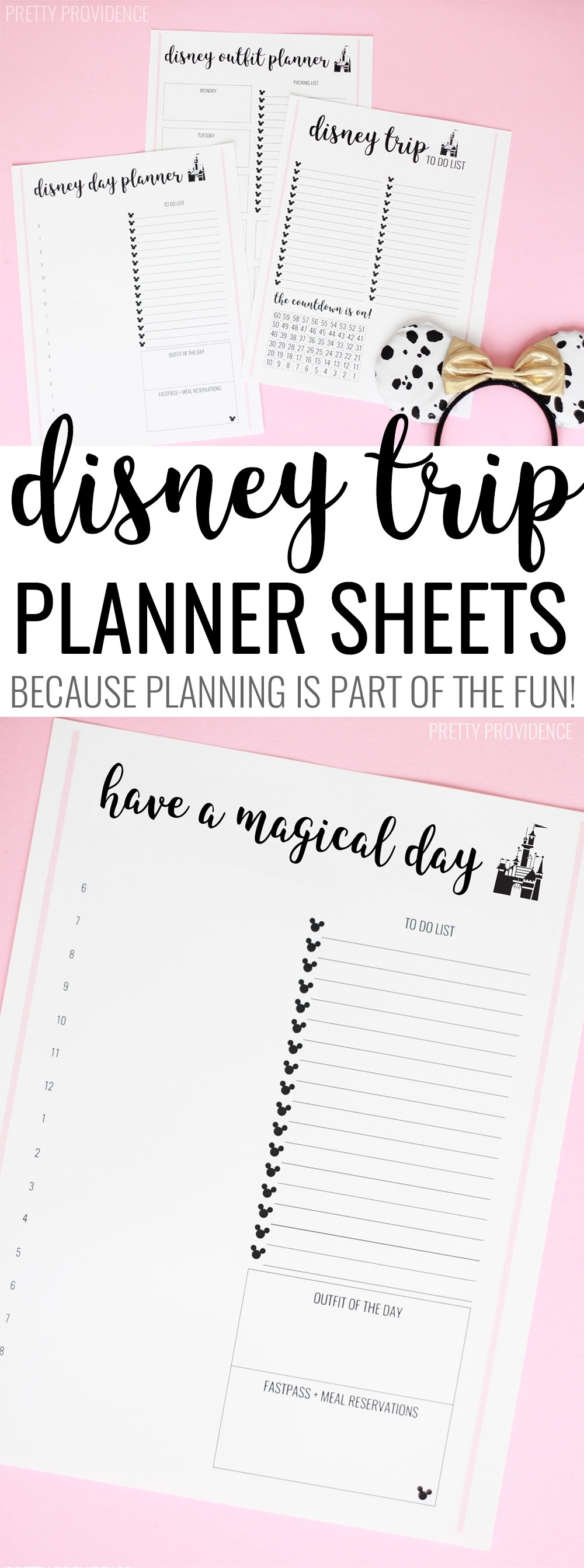 Disney Trip Planner Sheets - Pretty Providence with Disney World Printable Planning Sheets