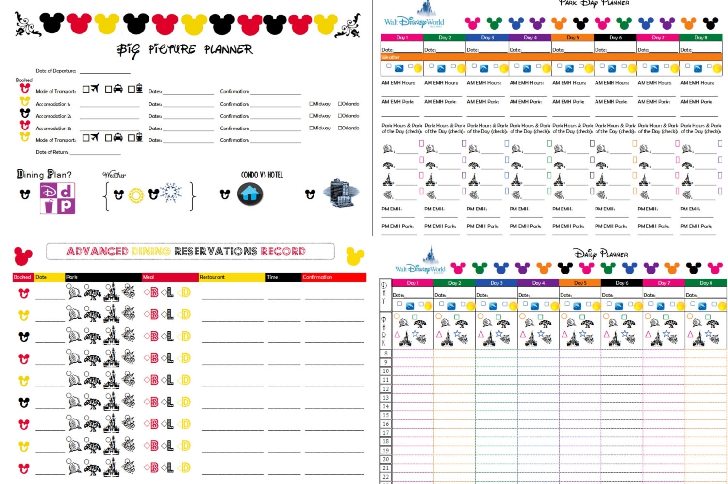 Disney Trip Planner Spreadsheet | Laobing Kaisuo intended for Disneyland Itinerary Template For Mac
