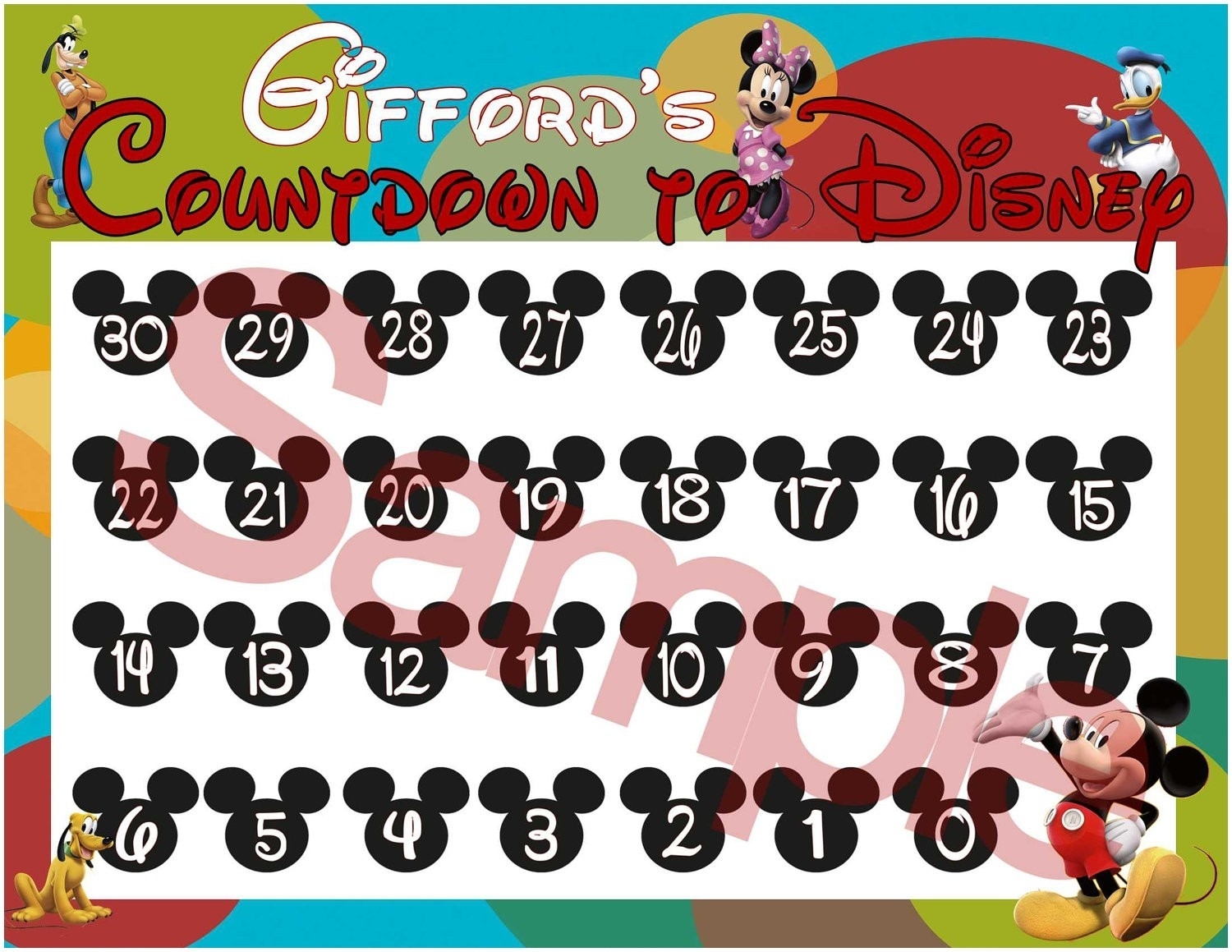 Disney Vacation Countdown Calendar In Disney Countdown Calendar in Free Printable Vacation Countdown Calendar