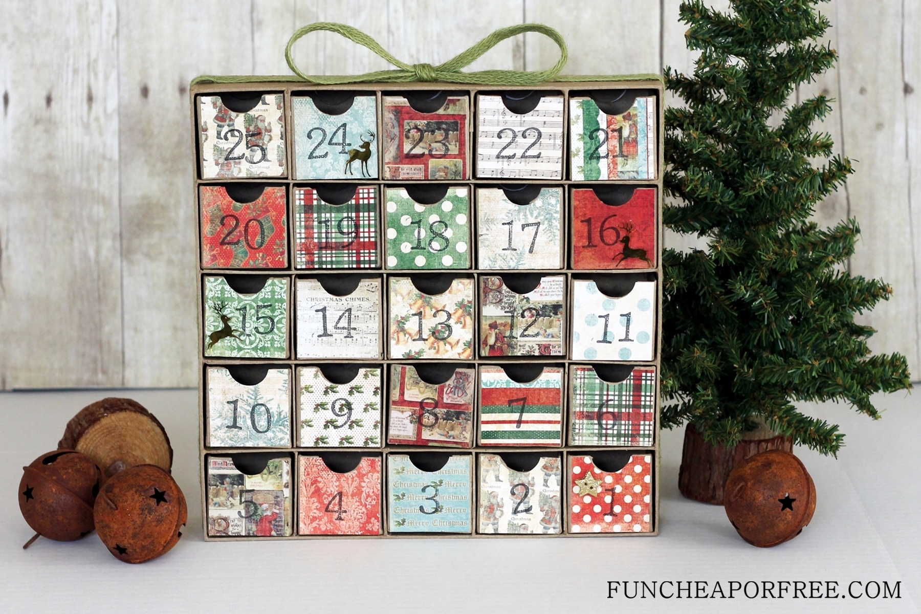 Diy Advent Calendarall You Need Is Scrapbook Paper! - Fun Cheap throughout Wooden Shadow Box Advent Calendar