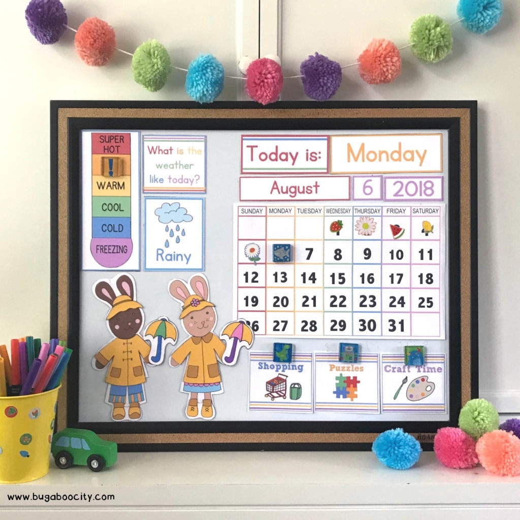 Diy Children&#039;s Calendar With Free Printables - Bugaboocity with Birthday Calendar Montessori For Print