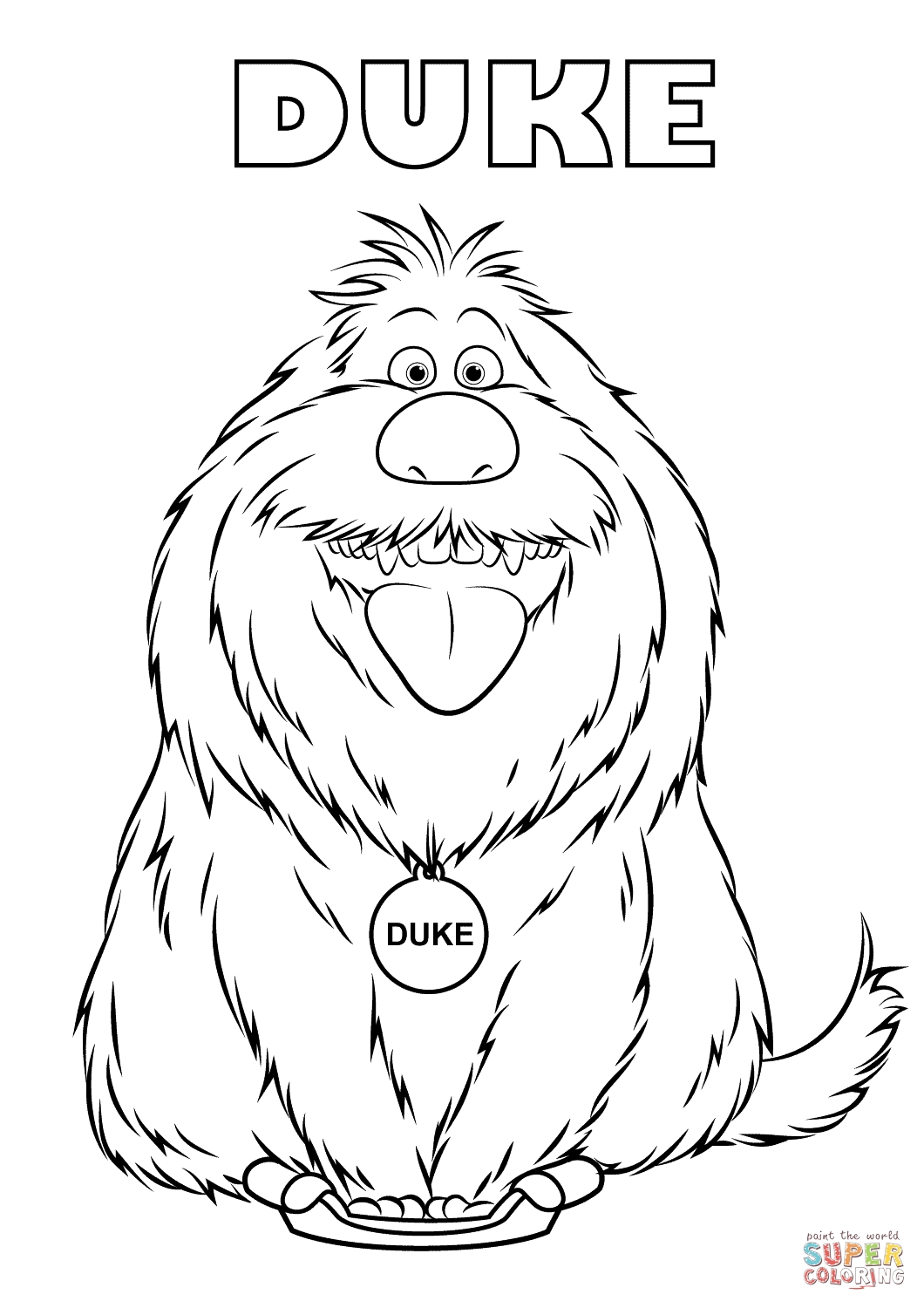 Duke From The Secret Life Of Pets Coloring Page | Free Printable inside August Printable Images To Color