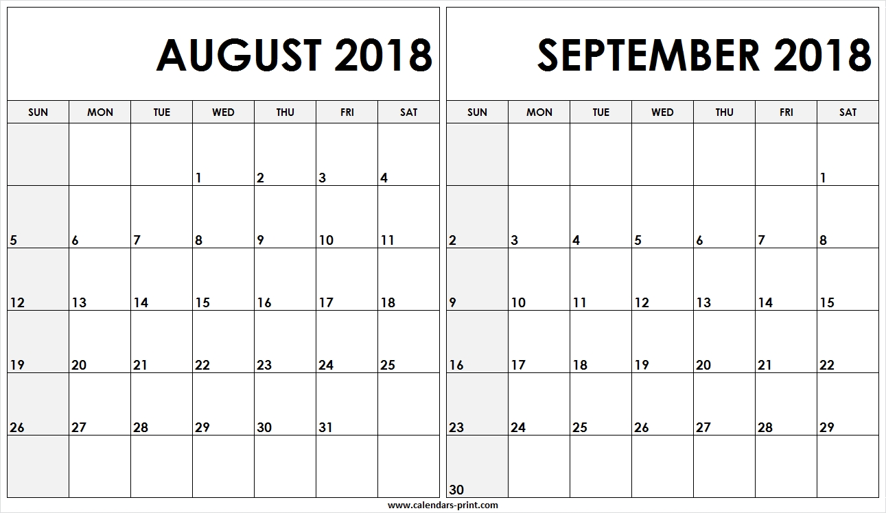 August September Calendar Printable Calendar