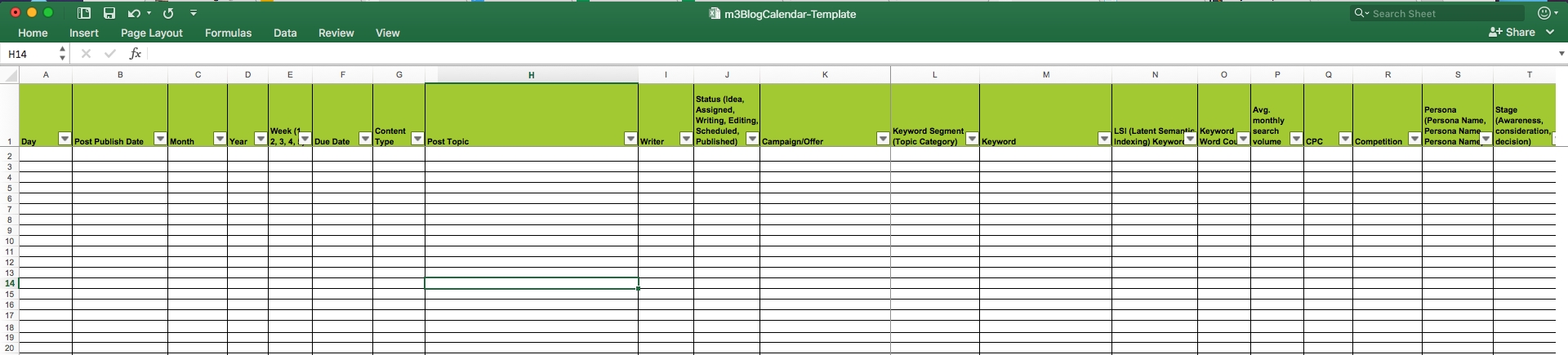 Editorial Calendar Templates For Content Marketing: The Ultimate List in Social Media Content Plan Excel Template Free