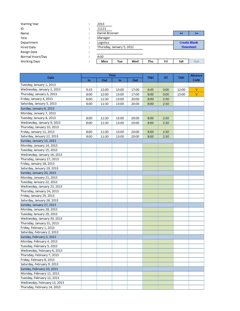 Employee Attendance Calendar And Vacation Planner Spreadsheets for Printable Employee Attendance Calendar Template Excel