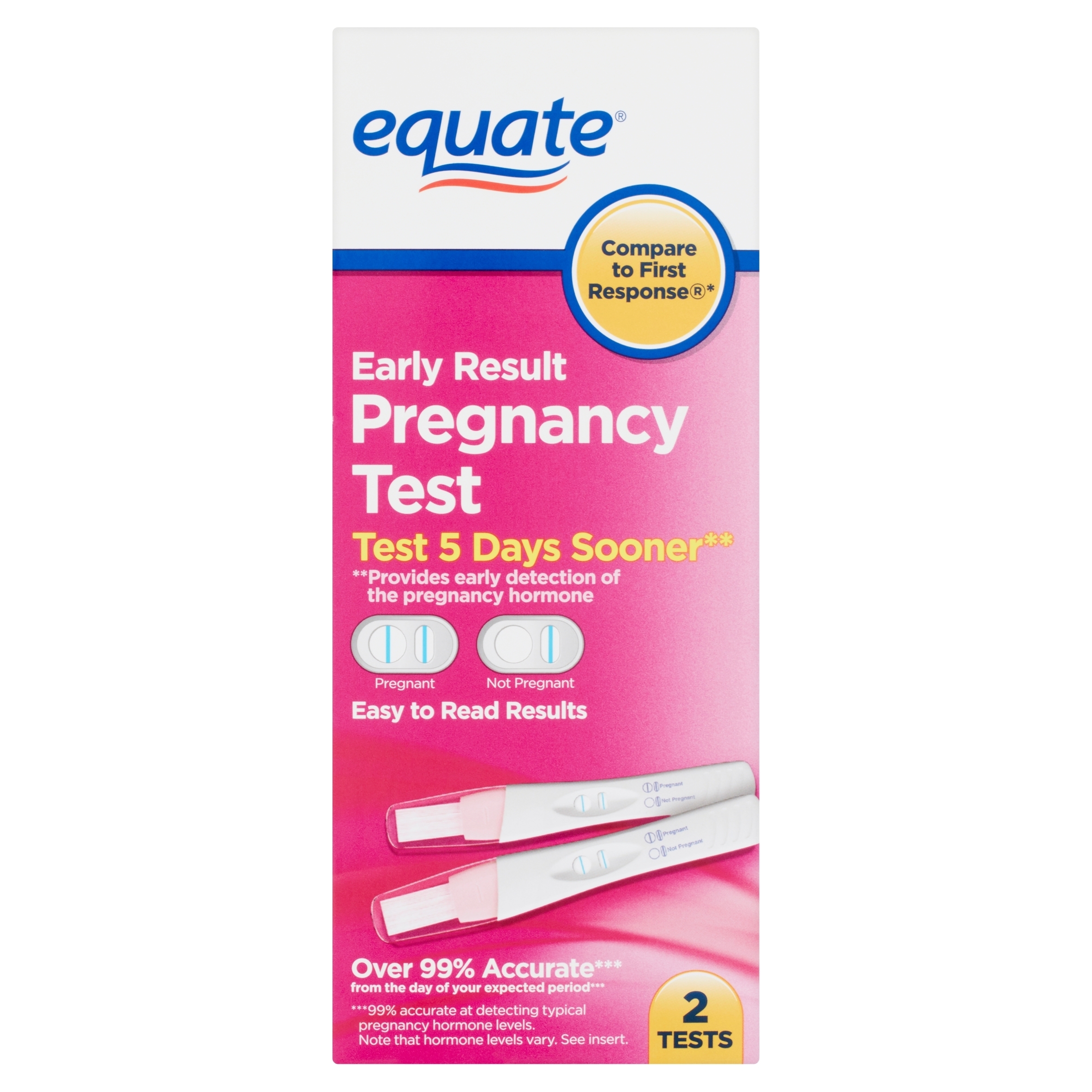 Equate Early Result Pregnancy Test, 2 Count - Walmart intended for Pregnancy Strips Day By Day