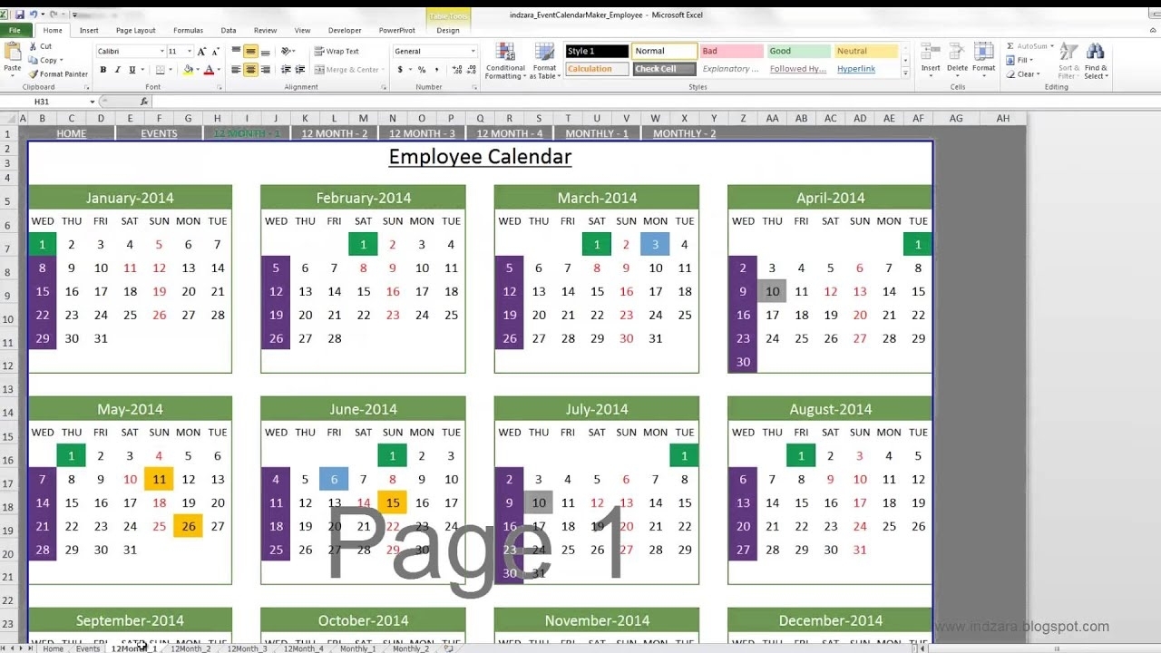 Event Calendar Maker (Excel Template) - Youtube regarding Examples Of Calendar Of Events