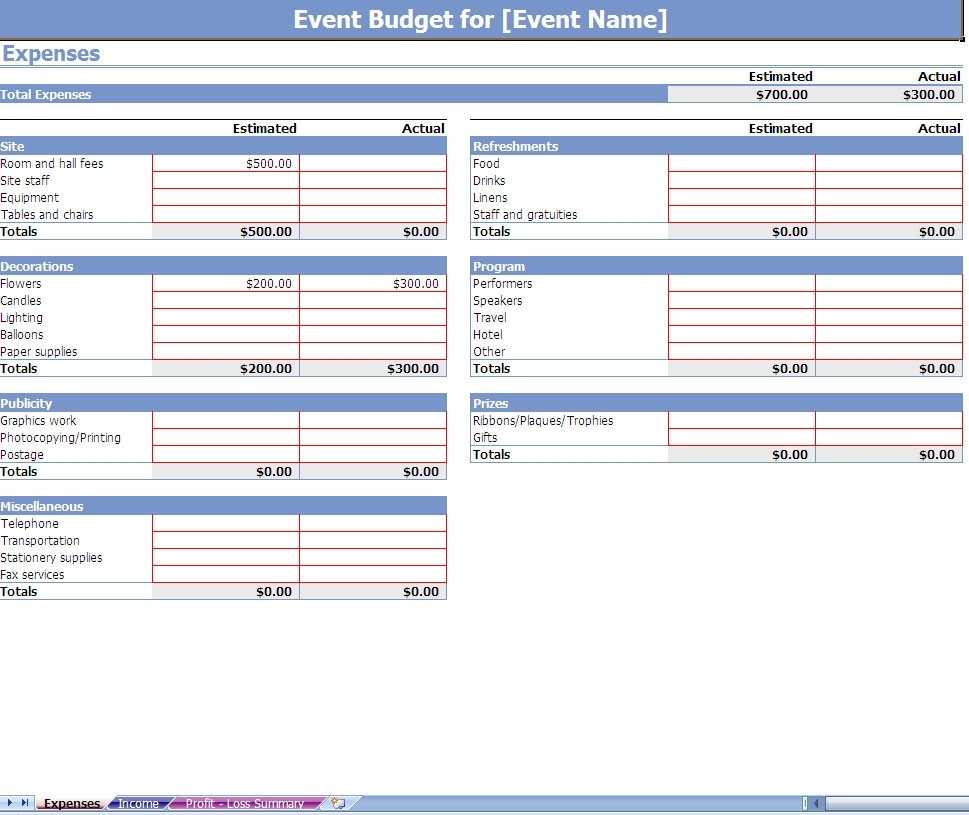 Event Planning Get Template Free Download Excel Business Budget Plan inside Special Event Budget Planning Worksheets