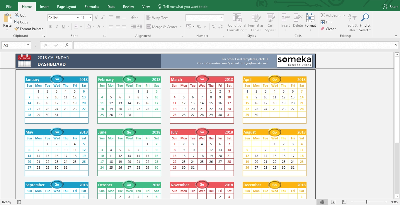 Excel Calendar Template 2019 - Free Printable Calendar throughout Free Printable Events Calendar Templates