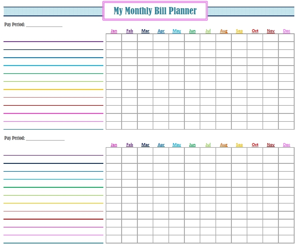 Free Bill Calendar | Printable Calendar Templates 2019 inside Printable Bill Month Calendar Pages