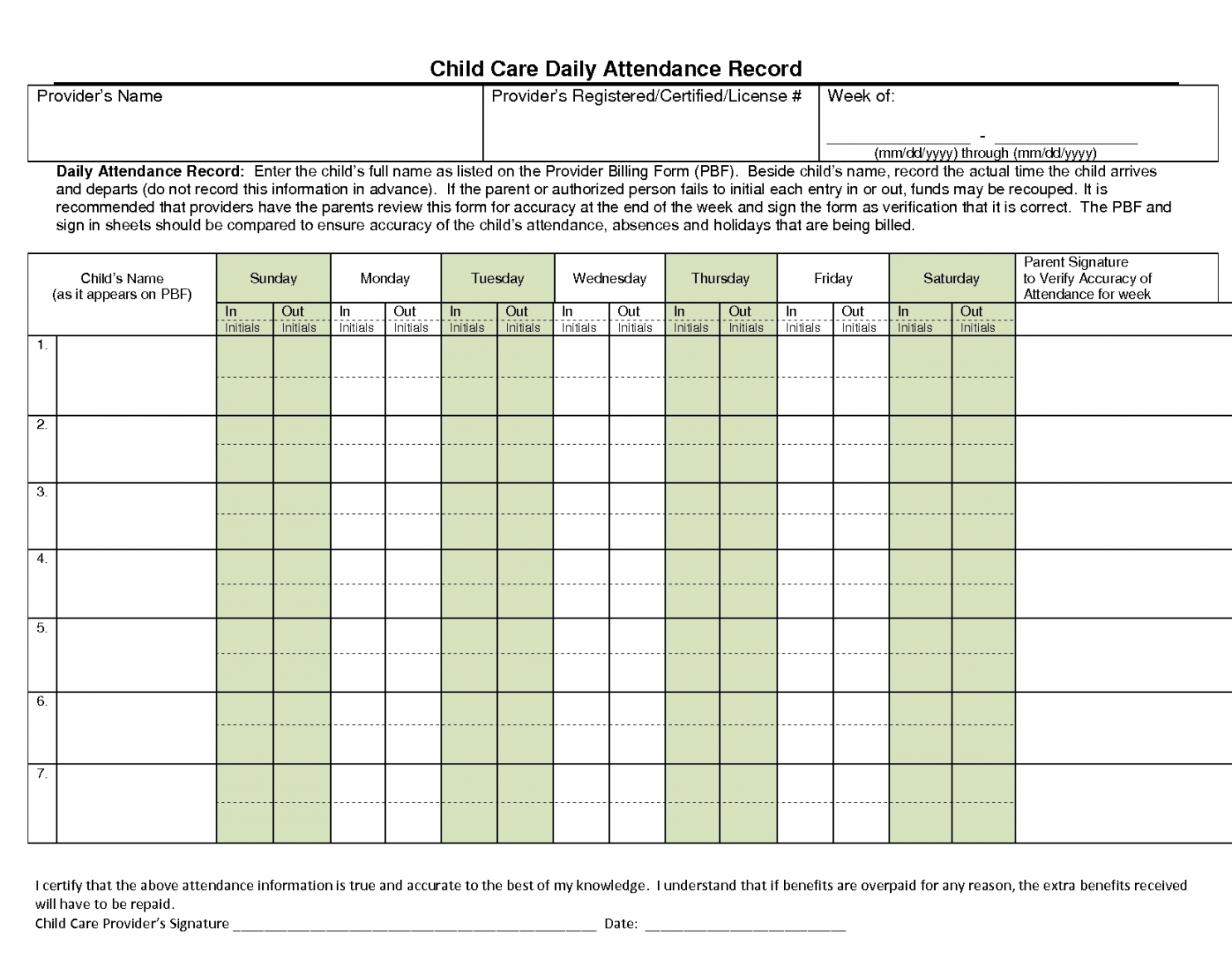 Free Day Care Attendance Sheet Template Holidays Calendar Template regarding Day Care Attendance Sheet Template