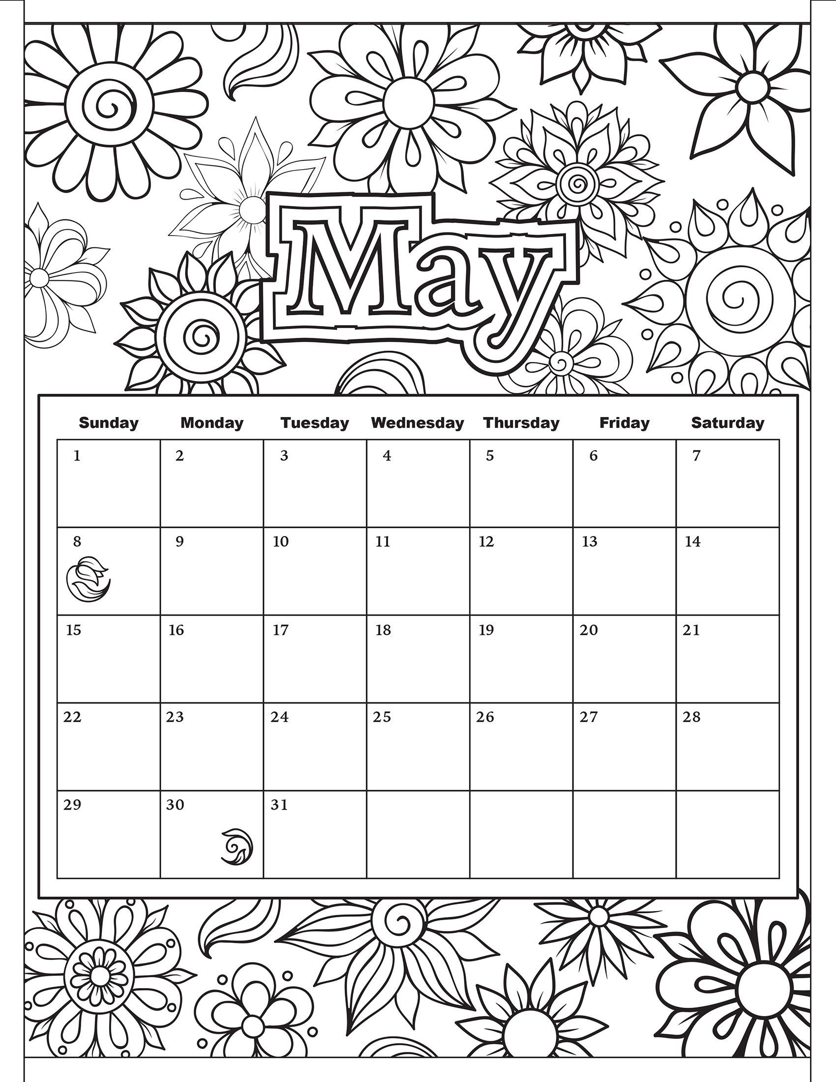 Free Download: Coloring Pages From Popular Adult Coloring Books with Free Coloring Calendars For June