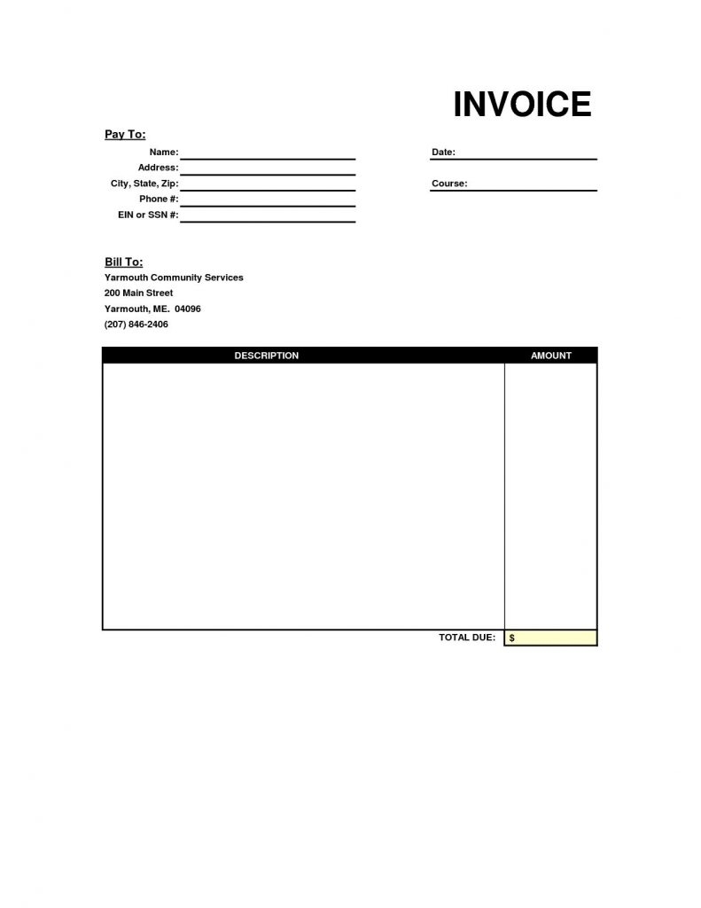 Free Invoice Templates To Fill In And Print Printable Invoices Blank with Free Blank Templates To Print