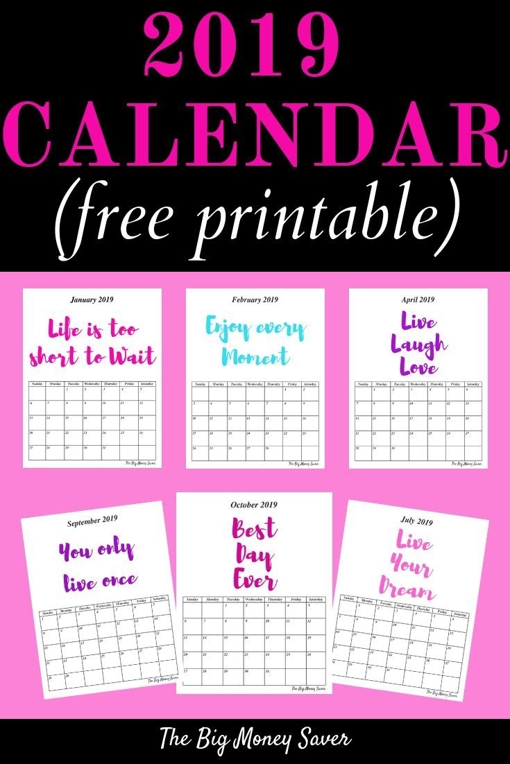 Free Printable 2019 Calendar. Fill It Up With Bill Due Dates with Bill Due Date Calendar Printable
